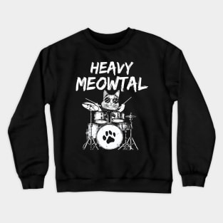 Heavy Meowtal Cat Metal Music Funny Pet Crewneck Sweatshirt